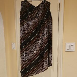 Lane Bryant Strapless Dress - Black and Brown Pattern